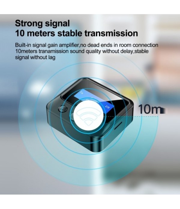 C39S BT 5.0 Audio Receiver Transmitter LCD Display...