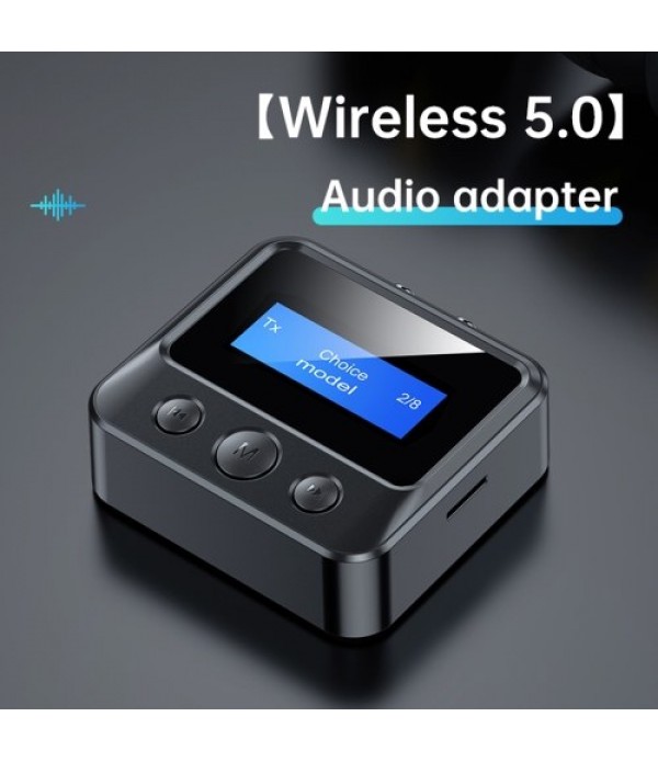 C39S BT 5.0 Audio Receiver Transmitter LCD Display For Car TV PC Headphone 3.5MM AUX Stereo MP3 Player Wireless Adapter