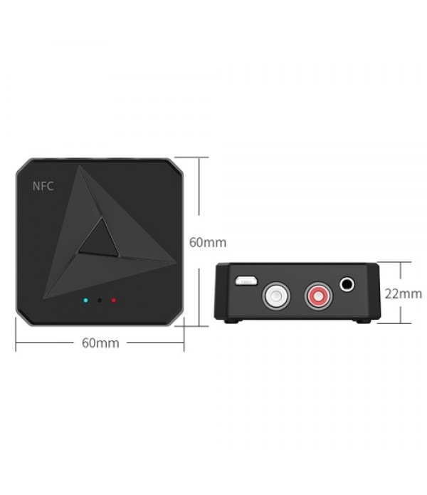 M21 2 in 1 Bluetooth 5.0 Transmitter Receiver Wireless Audio Adapter 3.5mm AUX 2RCA Music Adapter with Microphone for TV Headpho