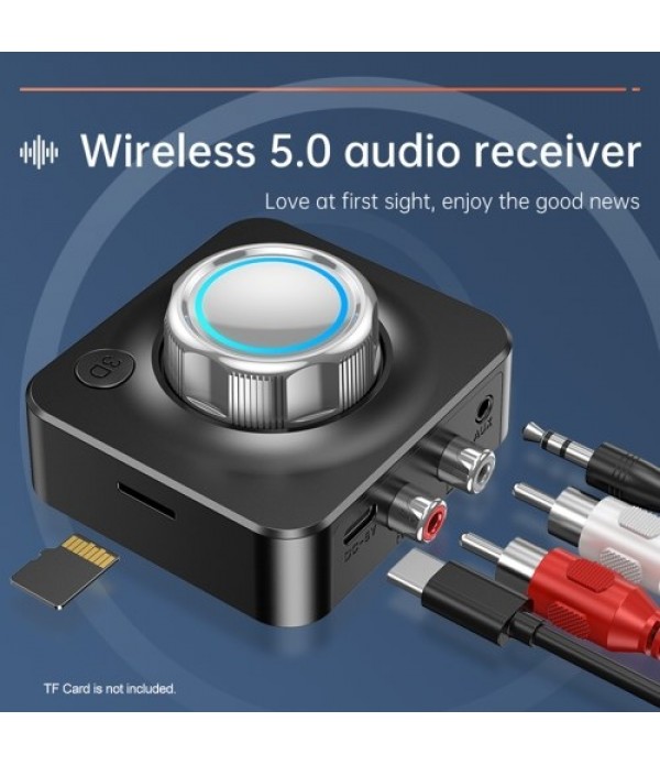 C39 BT 5.0 Wireless Audio Receiver 3.5mm AUX Jack Home Adapter Dual Channel Connection For Car Kit Wired Speaker