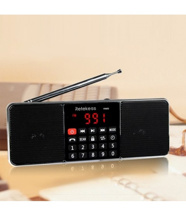 Retekess TR602 FM / AM Radio Multiband Digital Radio Receiver Bluetooth Speakers MP3 Player Earphone Output AUX IN Support TF Ca