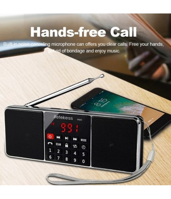 Retekess TR602 FM / AM Radio Multiband Digital Radio Receiver Bluetooth Speakers MP3 Player Earphone Output AUX IN Support TF Ca