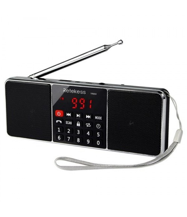 Retekess TR602 FM / AM Radio Multiband Digital Radio Receiver Bluetooth Speakers MP3 Player Earphone Output AUX IN Support TF Ca