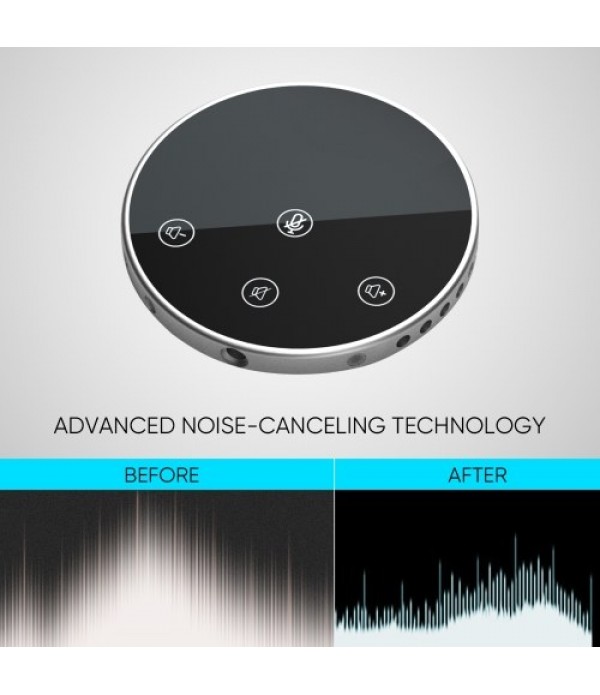 Desktop USB Conference Speakerphone Microphone 360° Omnidirectional Condenser Plug &amp; Play PC Computer Mic with Speaker Touch