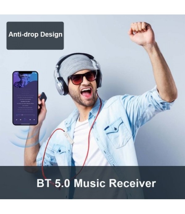 BT4864 Music Receiver Adapter BT5.0 Wireless Music Receiver with Mic Supports Hands-free Phone Call