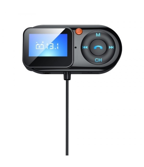 BT-T1 BT5.0 Car Wireless FM Transmitter PD Quick Charge USB Car Charger Handsfree Car Kit AUX-IN TF Card MP3 Player with Mic