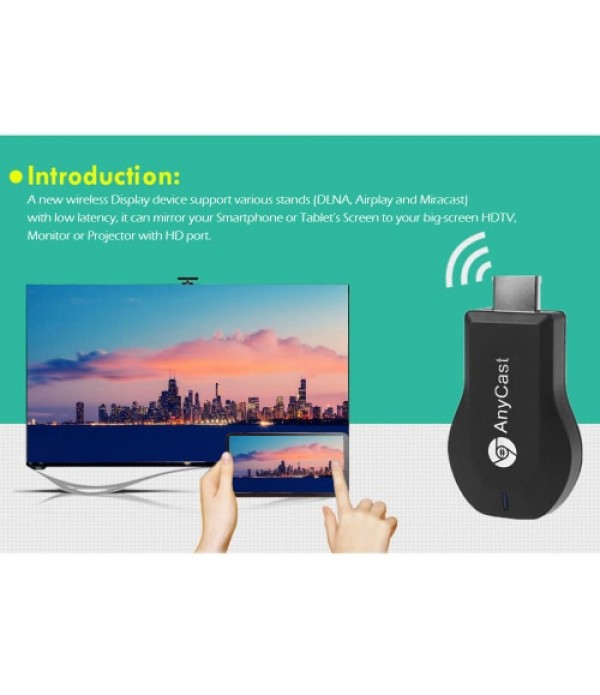 AnyCast M2 Plus Wireless WiFi Display Dongle Receiver 1080P HD Interface TV Stick DLNA Airplay Miracast + DIY Tri Fidget Spinner