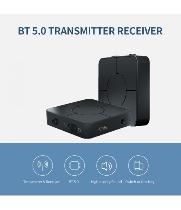 BT Transmitter Receiver 2-in-1 BT Adapter Portable Transceiver Wireless Audio Adapter for HDTV Car/ Home Stereo System