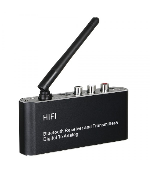 D09 BT Receiver Transmitter DAC Digital Optical Fiber Coaxial to Analog Audio Converter BT5.0 Chip HiFi Sound Quality Black