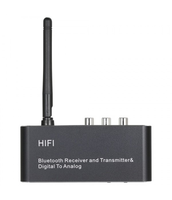 D09 BT Receiver Transmitter DAC Digital Optical Fiber Coaxial to Analog Audio Converter BT5.0 Chip HiFi Sound Quality Black