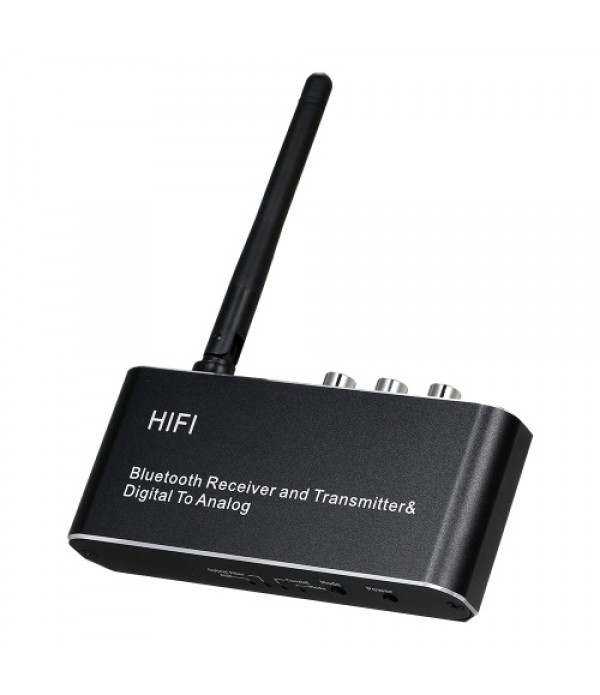 D09 BT Receiver Transmitter DAC Digital Optical Fiber Coaxial to Analog Audio Converter BT5.0 Chip HiFi Sound Quality Black