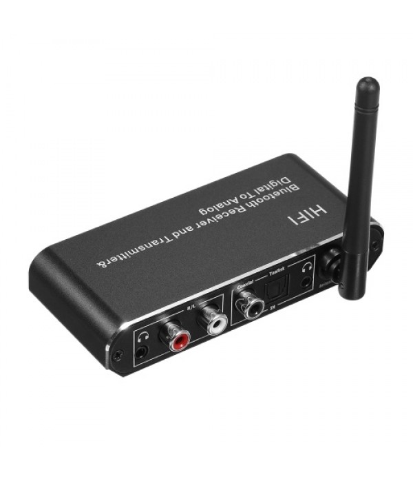 D09 BT Receiver Transmitter DAC Digital Optical Fiber Coaxial to Analog Audio Converter BT5.0 Chip HiFi Sound Quality Black