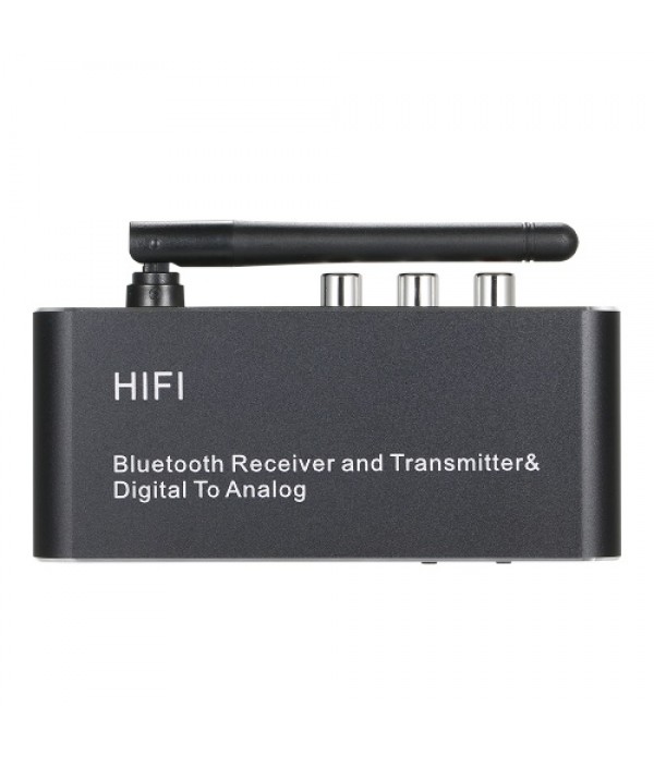 D09 BT Receiver Transmitter DAC Digital Optical Fiber Coaxial to Analog Audio Converter BT5.0 Chip HiFi Sound Quality Black