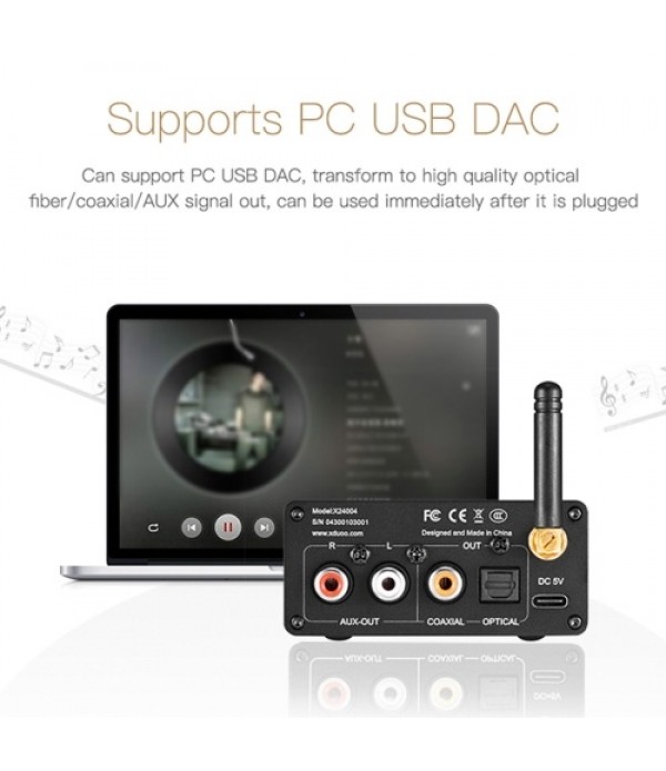 XDUOO XQ-50 PRO Bluetooth 5.0 Audio Receiver Converter DAC Type C HD CS8406 ES9018K2M Decoder Receiver Converter