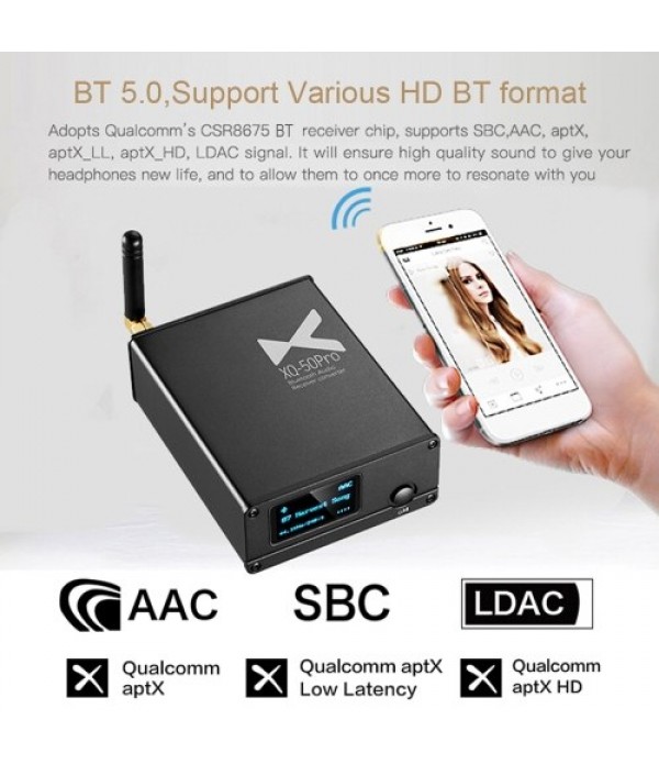 XDUOO XQ-50 PRO Bluetooth 5.0 Audio Receiver Converter DAC Type C HD CS8406 ES9018K2M Decoder Receiver Converter