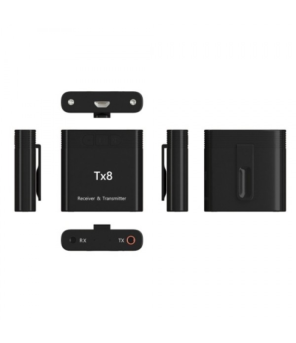 Tx8 2 in 1 Bluetooth 5.0 Transmitter Receiver Audio Adapter for TV PC Headphone MP3/MP4 Music Playback