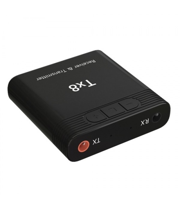 Tx8 2 in 1 Bluetooth 5.0 Transmitter Receiver Audio Adapter for TV PC Headphone MP3/MP4 Music Playback