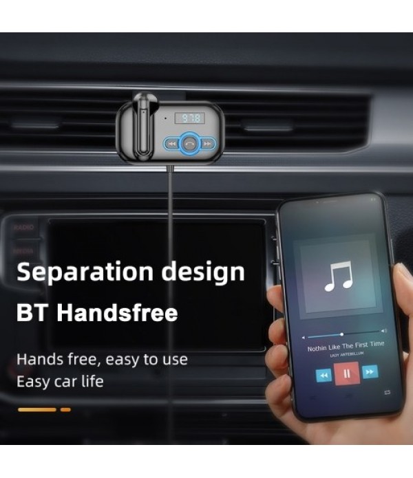 T2 BT5.0 Car Wireless FM Transmitter Handsfree Car Kit with Microphone Headphone Private Call PD Fast Charging USB Car Charger