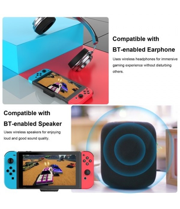 Type-C BT Audio Transmitter USB-C BT Audio Adapter Compatible with Nintendo Switch PS4 PC Wireless Audio Sender with Mic