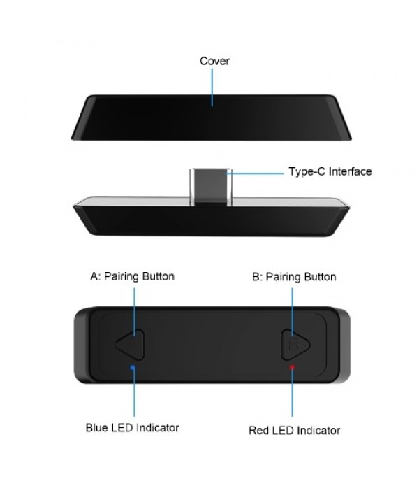 Type-C BT Audio Transmitter USB-C BT Audio Adapter Compatible with Nintendo Switch PS4 PC Wireless Audio Sender with Mic