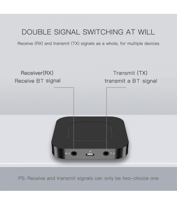 BT13 Bluetooth 5.0 Transmitter Receiver 3.5MM AUX Stereo for PC TV Car Headphones Wireless Adapter