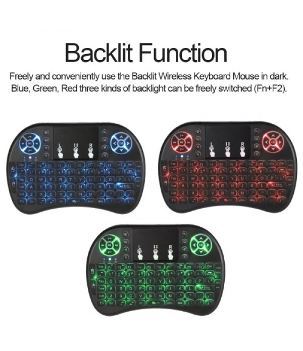 Backlit 2.4GHz Wireless Keyboard Air Mouse Touchpad Handheld Remote Control Backlight + DIY Tri Fidget Spinner