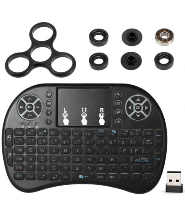 Backlit 2.4GHz Wireless Keyboard Air Mouse Touchpad Handheld Remote Control Backlight + DIY Tri Fidget Spinner