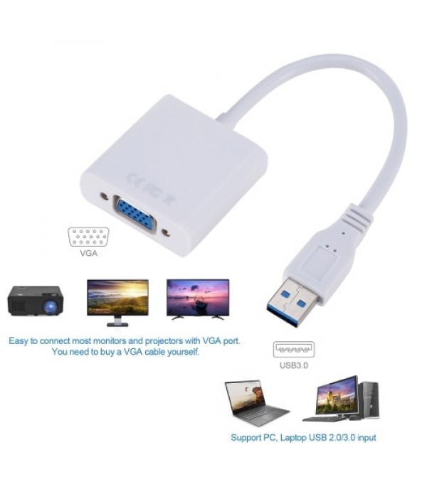 USB3.0 To VGA Adapter USB to VGA External Video Card VGA Converter for Desktop Laptop PC to Monitor Projector