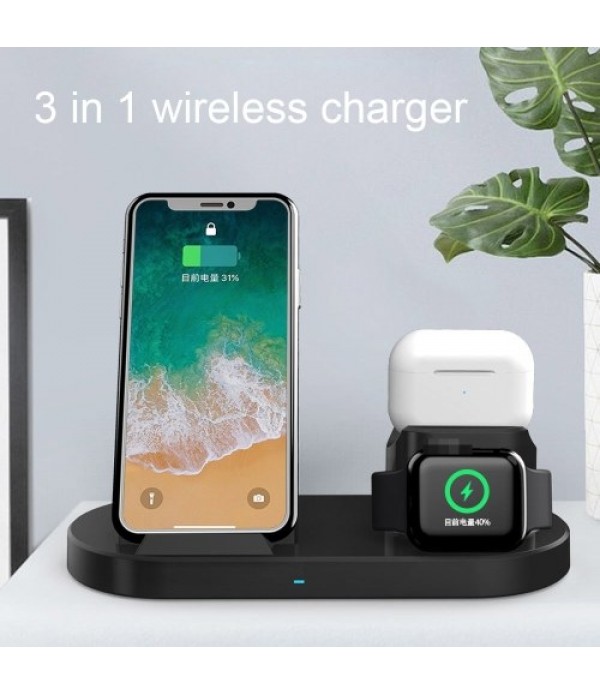 3 in 1 Wireless Charger Qi Wireless Charging Stand Replacement for Apple Watch Airpods Pro iPhone 12/11/11pro/X/XS/XR/Xs Max Wir