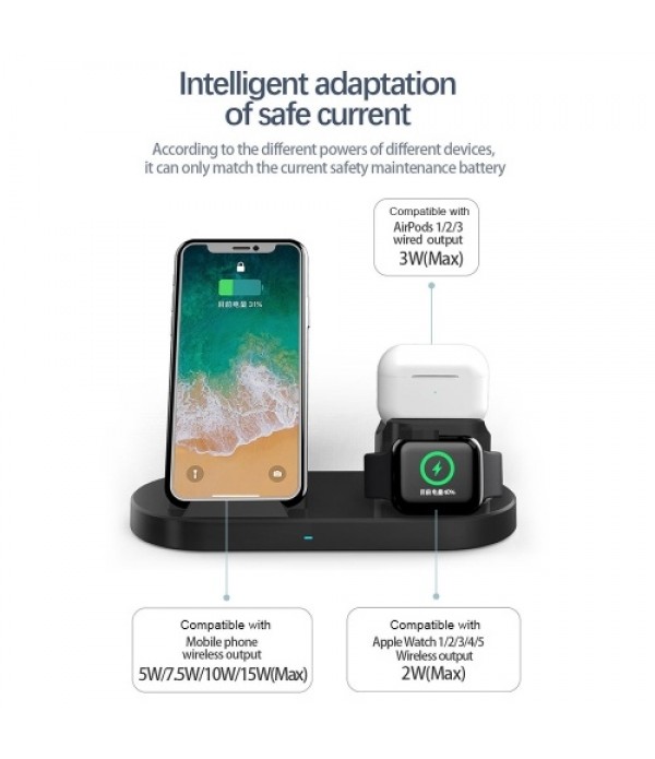 3 in 1 Wireless Charger Qi Wireless Charging Stand Replacement for Apple Watch Airpods Pro iPhone 12/11/11pro/X/XS/XR/Xs Max Wir