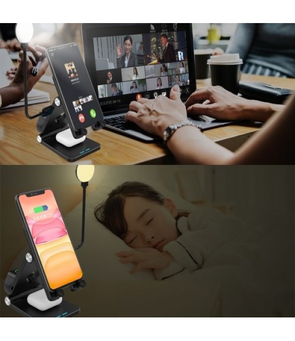 4 in 1 Wireless Charger Wireless Fast Charging Stand Quick Charger Base With   Night Light QI Standard Replacement for iWatch Ai