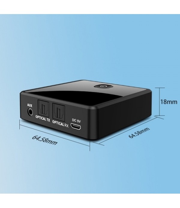 Fiber Optic BT 5.0 Wireless Audio Adapter 2-in-1 BT Receive Transmit AUX Plug And Plays