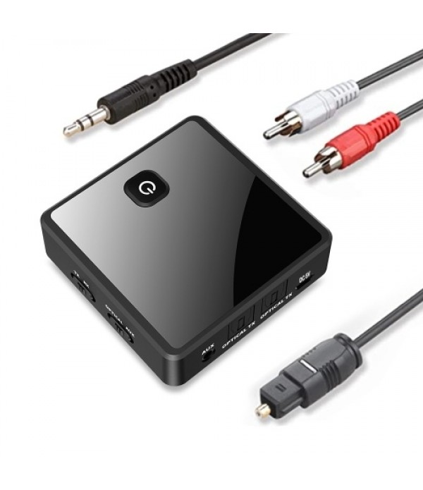 Fiber Optic BT 5.0 Wireless Audio Adapter 2-in-1 BT Receive Transmit AUX Plug And Plays