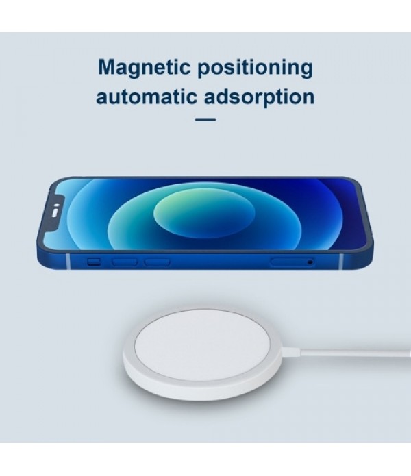 HSLG Wireless Magnetic Charger Type-C Mini Fast Charging Pad Ultra-thin Charging Dock Cable Compatible with iPhone 12/12 mini/12