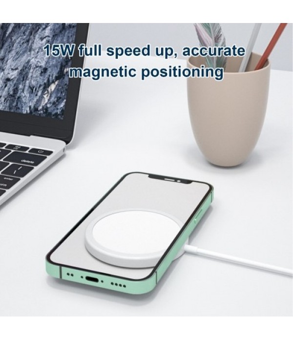 HSLG Wireless Magnetic Charger Type-C Mini Fast Charging Pad Ultra-thin Charging Dock Cable Compatible with iPhone 12/12 mini/12