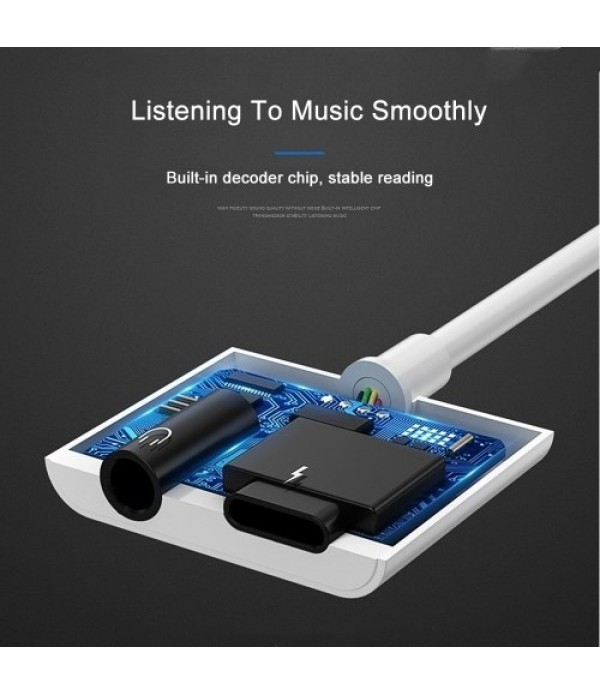 2 in 1 Smartphone Cable Adapter for IP7 Dual Audio Converter for IP Charger Splitter Mobilephone Headphone Adapter