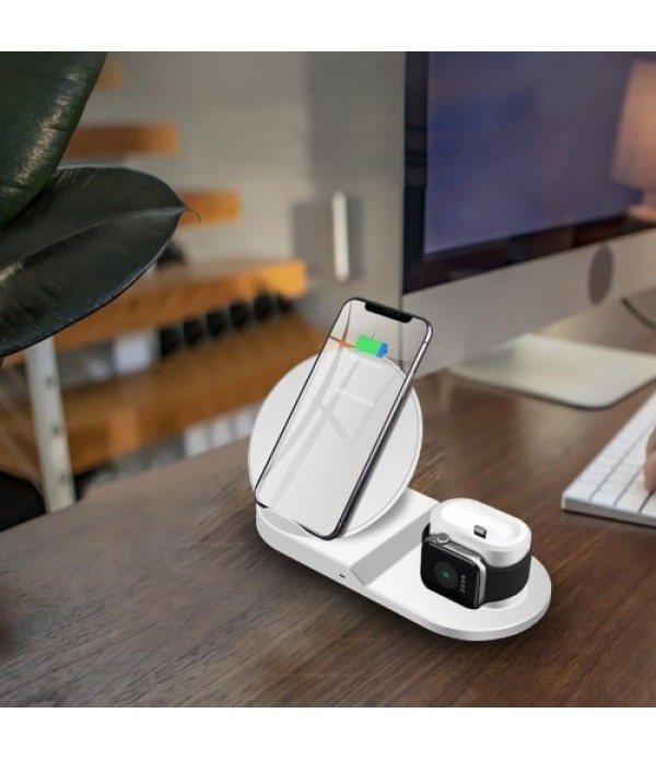 3-in-1 Wireless Desktop Charger QI 10W Quick Charge