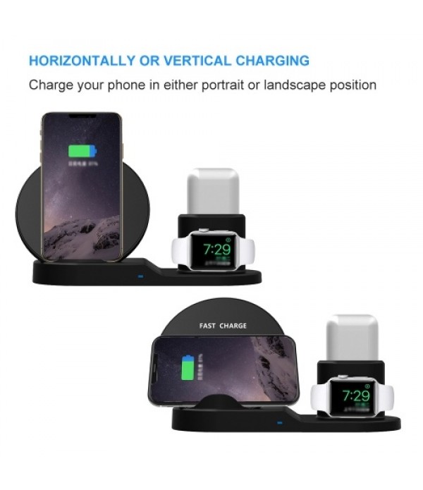 3-in-1 Wireless Desktop Charger QI 10W Quick Charge