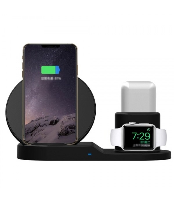 3-in-1 Wireless Desktop Charger QI 10W Quick Charge