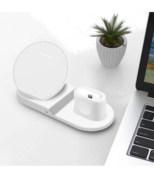 3-in-1 Wireless Desktop Charger QI 10W Quick Charge