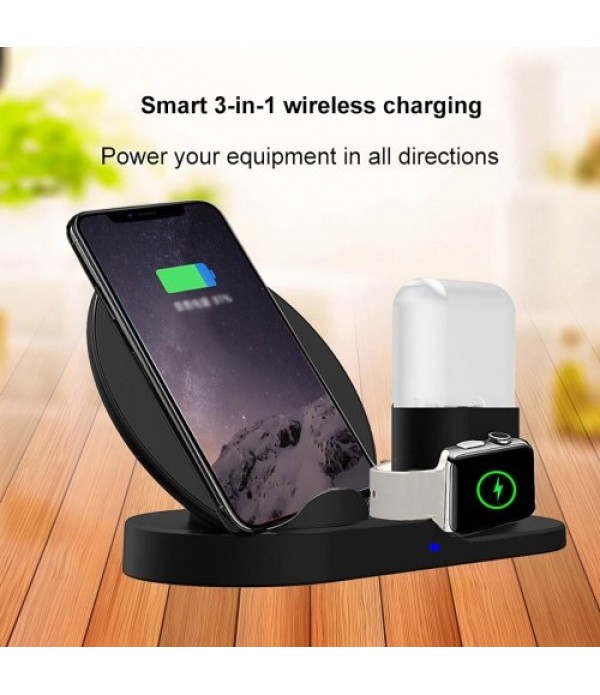 3-in-1 Wireless Desktop Charger QI 10W Quick Charge