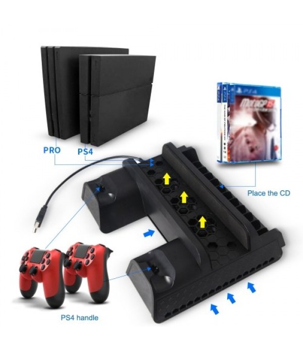 PS4 SLIM PRO Cooler Multifunctional Cooling Vertical Stand