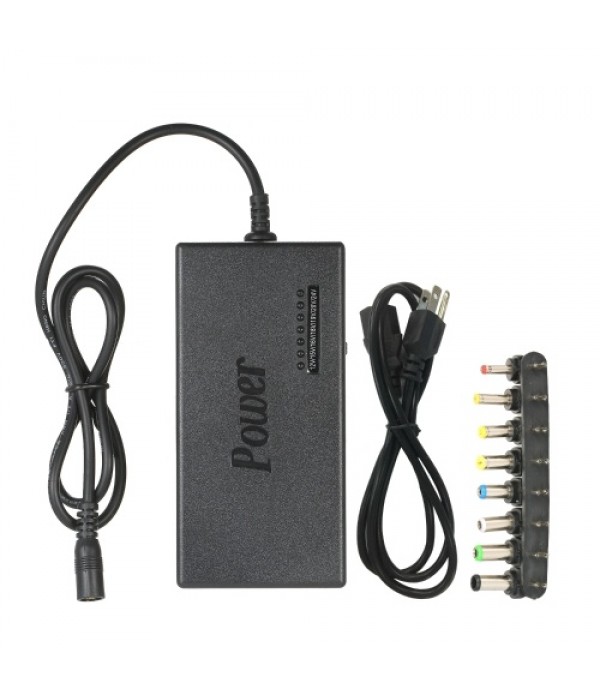 96W Universal Laptop Power Charger Adapter 8Pcs 12V to 24V Adjustable Portable Charger US Plug