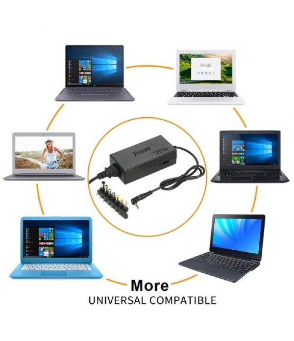 96W Universal Laptop Power Charger Adapter 8Pcs 12V to 24V Adjustable Portable Charger US Plug