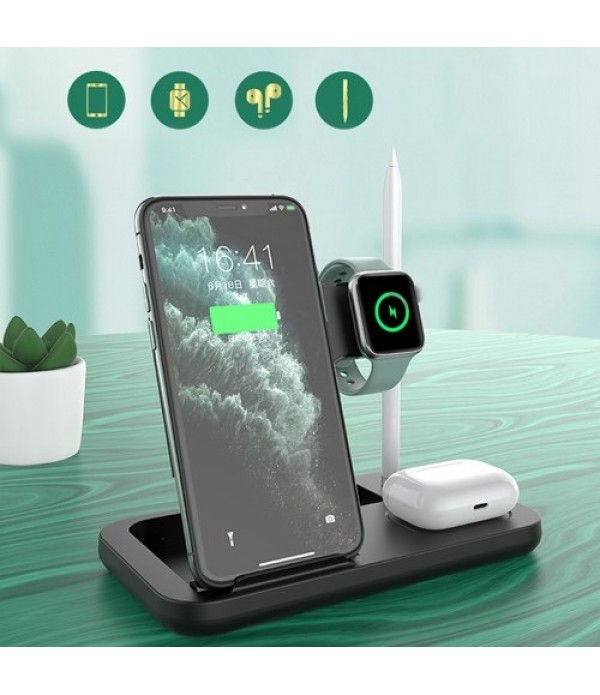 OW-01 4 in 1 Wireless Charger Qi Wireless Fast Charging Stand Replacement for iWatch Airpods Pro iPhone 12/11/11pro/X/XS/XR/Xs M