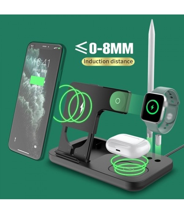 OW-01 4 in 1 Wireless Charger Qi Wireless Fast Charging Stand Replacement for iWatch Airpods Pro iPhone 12/11/11pro/X/XS/XR/Xs M